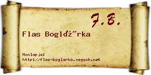 Flas Boglárka névjegykártya
